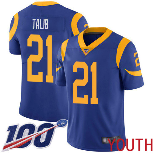 Los Angeles Rams Limited Royal Blue Youth Aqib Talib Alternate Jersey NFL Football 21 100th Season Vapor Untouchable